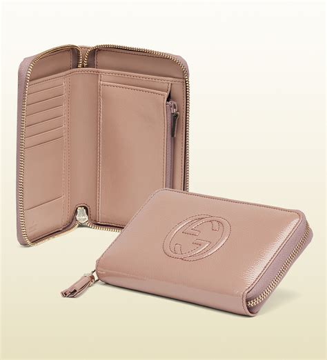 gucci zip around swing leather wallet pink|Gucci zippy wallet.